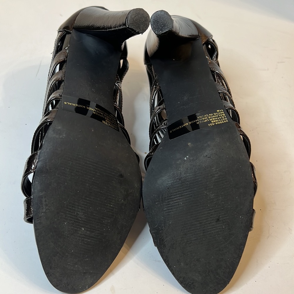COLIN STUART BROWN LEATHER OPEN TOE STRAPPY HEELS SZ 11B - Picture 10 of 12
